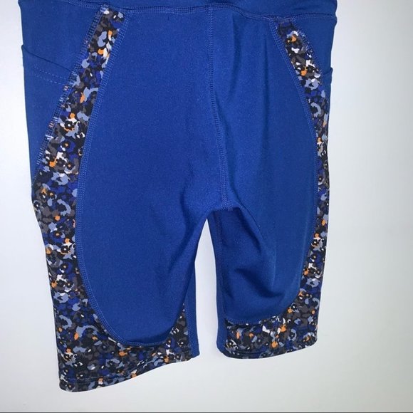 Laundry by Shelli Segal Bike Shorts Women’s Size Medium Royal Blue Pattern Long - Picture 5 of 6